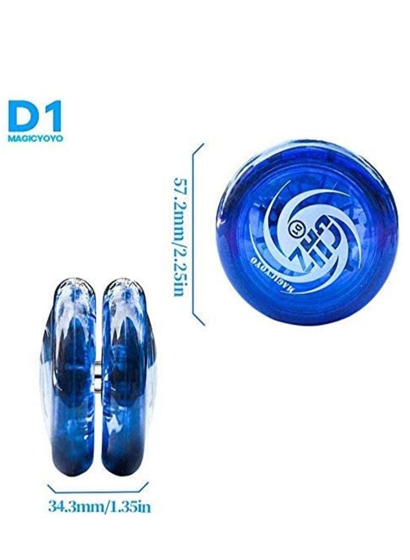 D1 GHZ Looping Yoyo Responsive Yoyo Ball for kids, Beginner Yoyo, Easy to Play and Practise Basic Looping Tricks, with 6 Yoyo Strings, Yo-Yo Glove, Yo Yo Bag (D1 - Blue)