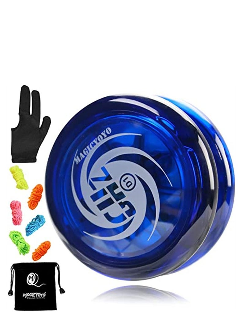 D1 GHZ Looping Yoyo Responsive Yoyo Ball for kids, Beginner Yoyo, Easy to Play and Practise Basic Looping Tricks, with 6 Yoyo Strings, Yo-Yo Glove, Yo Yo Bag (D1 - Blue)