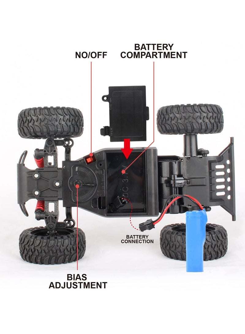 Loozix RC Racing Car, 1:20 Scale 2.4GHZ Remote Control 20KM/H High Speed Racing RC Truck Electric Toy Vehicle with 2 Rechargeable Batteries for Boys Kids