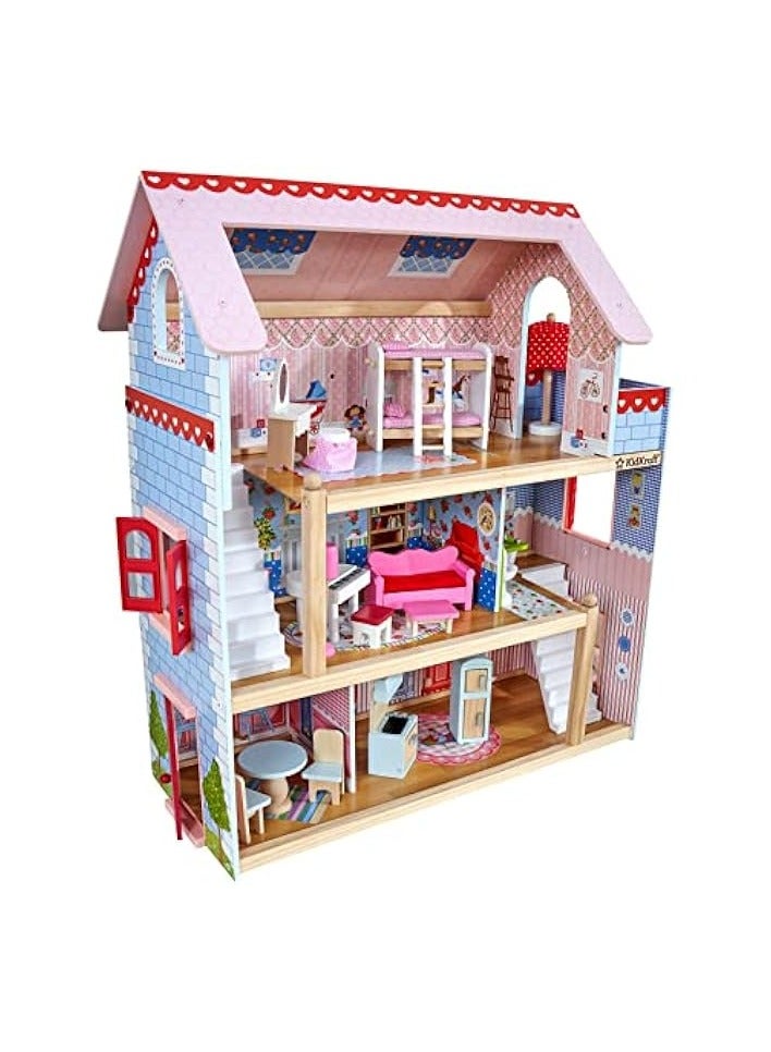 Chelsea Doll Cottage Wooden Dolls House With Furniture And Accessories Included (3 Storey Play Set For 30 Cm/12 Inch Dolls), 65054