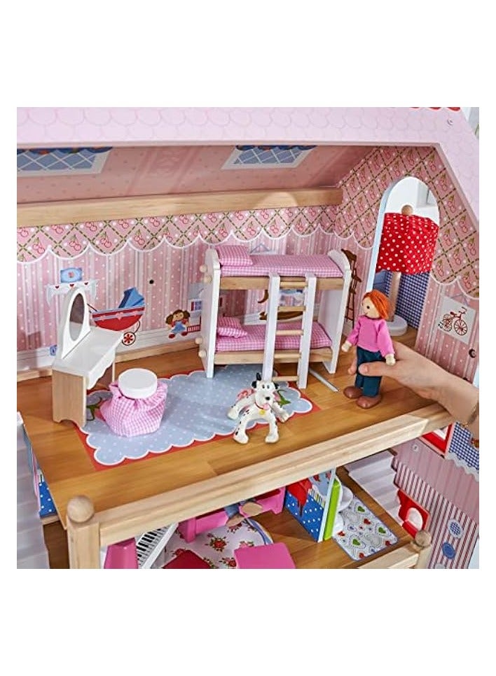 Chelsea Doll Cottage Wooden Dolls House With Furniture And Accessories Included (3 Storey Play Set For 30 Cm/12 Inch Dolls), 65054