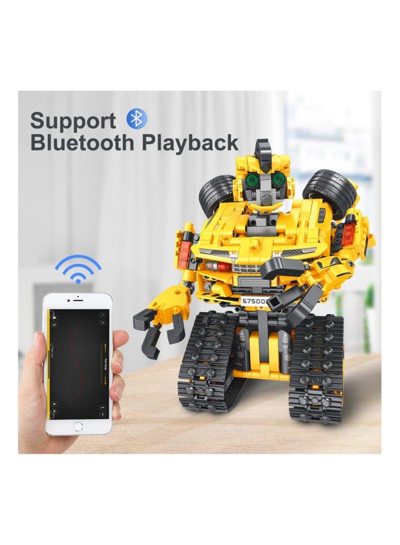 2-in-1 Build a Robot Kit,901 Pieces Remote & APP Controlled Robot & Car,Robotic Transformers Toys STEM Projects for Kids Ages 8 9 10 11 12+