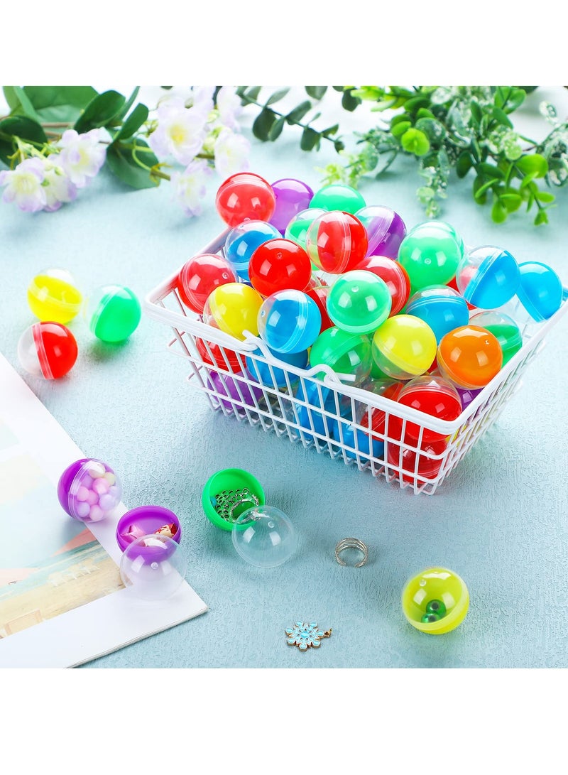 150 Pcs Gumball Vending Machine Capsules - Empty Clear Colored Round Containers Random Colors Plastic Containers Toy for Candy Party Favor Prizes and Party Favors 1.3 Inch