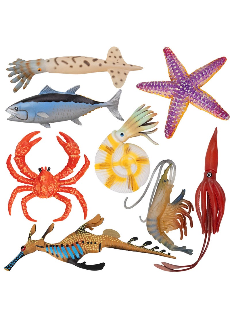 Plastic Sea Ocean Animal Figurines, Educational Shower Bath Toys, Assorted Realistic Sea Animal Toys