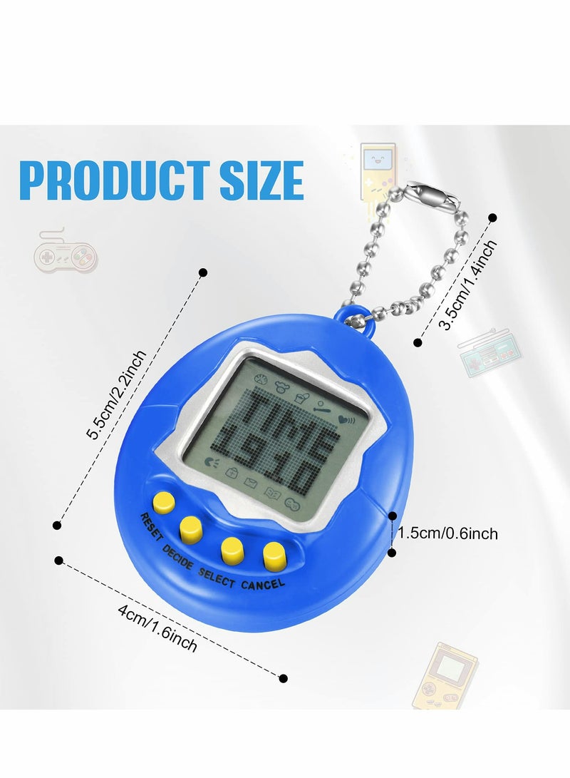 4 Pieces Virtual Electronic Digital Pet Keychain Game Digital Game Keychain Nostalgic Virtual Digital Pet Retro Handheld Electronic Game Machine with Keychain for Boys Girls