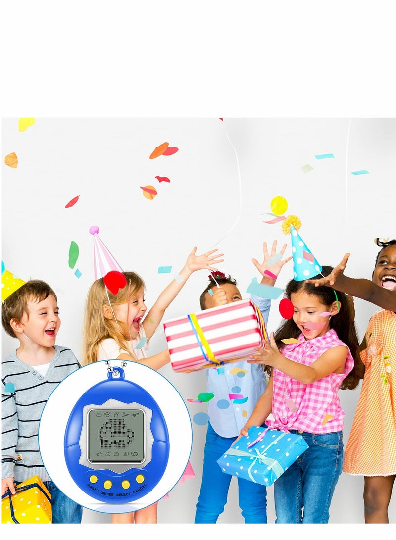 4 Pieces Virtual Electronic Digital Pet Keychain Game Digital Game Keychain Nostalgic Virtual Digital Pet Retro Handheld Electronic Game Machine with Keychain for Boys Girls