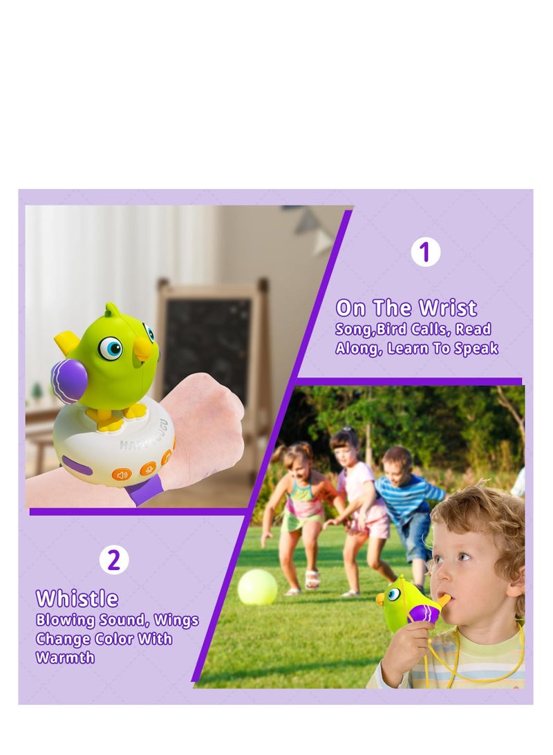 Interactive Musical Electronic Pets, Early Educational Learning Toys with 26 Songs & Recording, Interactive Pets Talking Bird for Kids, 1 2 3 4 Year Old Boy Girl Birthday Gift, Purple