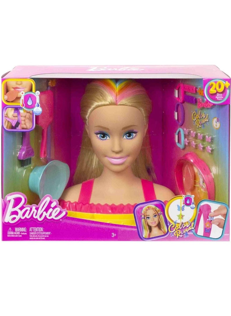 Barbie Totally Hair Neon Rainbow Deluxe Styling Head HMD78