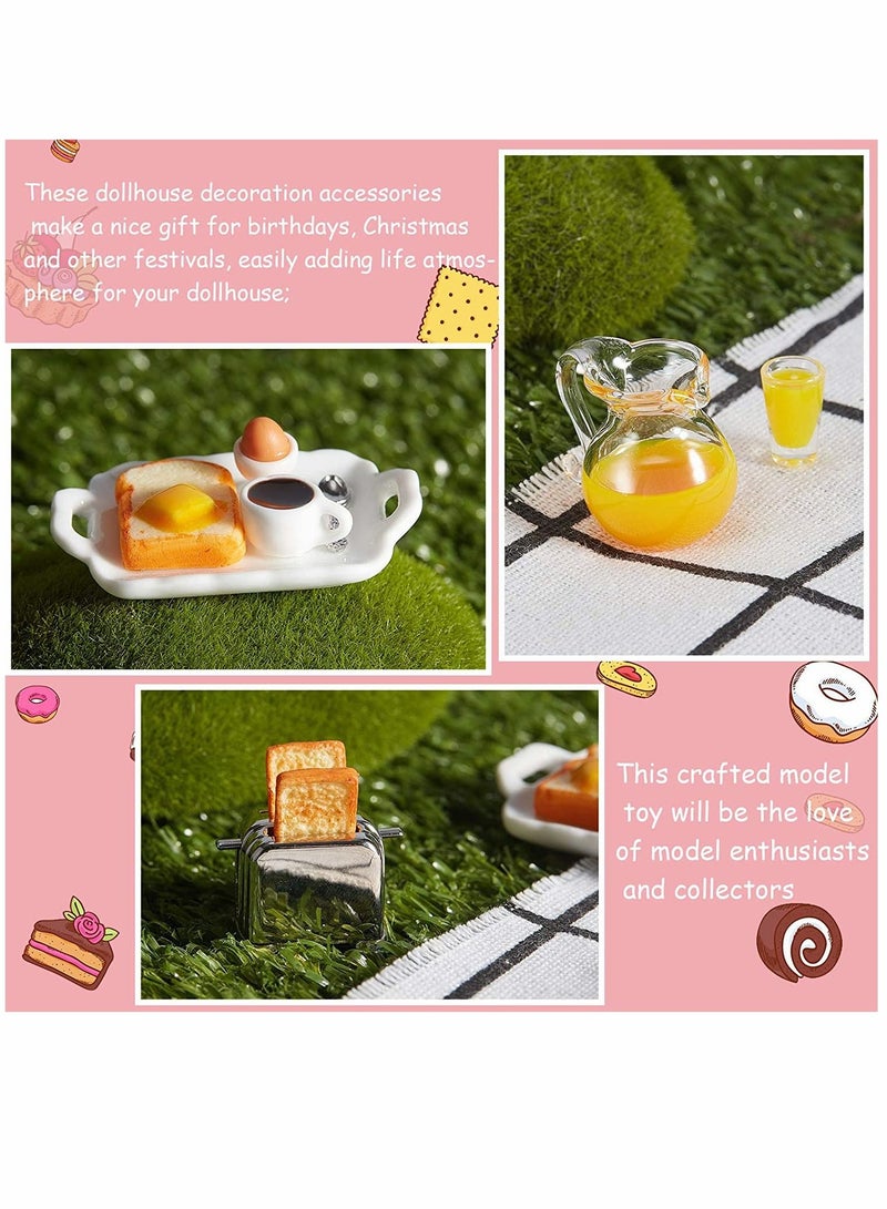 Dolls Accessories, Dollhouse Decoration Accessories, 1:12/ 1:6, Dollhouse Miniature Scene Model, Miniature Scene Model, Mini Scene, Breakfast Set, Pretend Toy (Juice, Butter, Bread Machine Set)