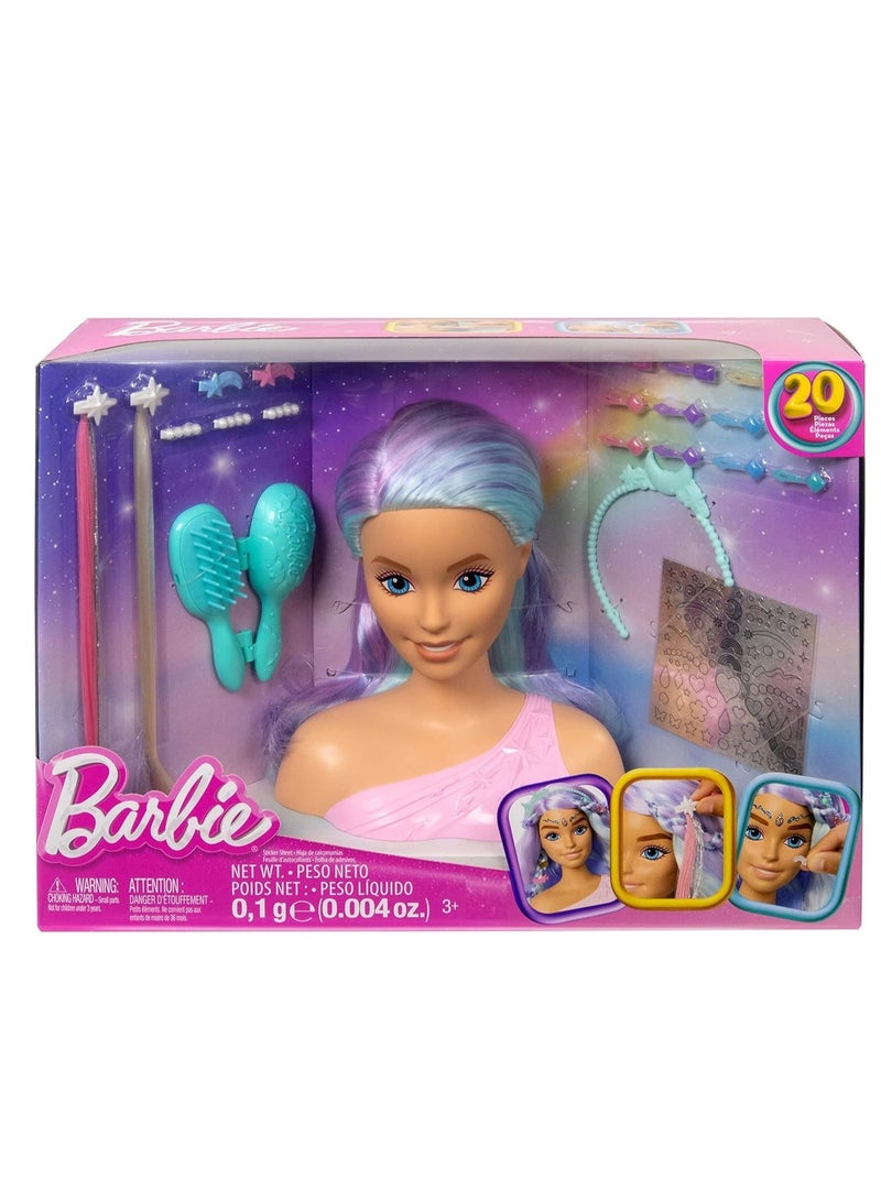 Barbie Doll Fairytale Styling Head, Pastel Hair with 20 Accessories