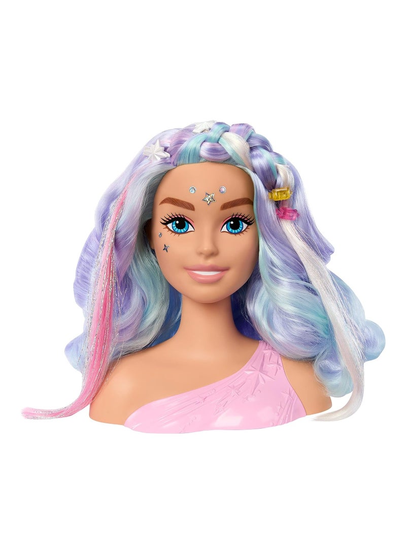 Barbie Doll Fairytale Styling Head, Pastel Hair with 20 Accessories