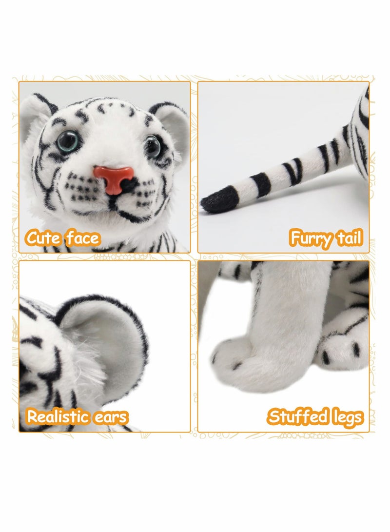 Tiger Stuffed Animals Tiger Plush Baby Tiger Stuffed Animals Wild Animal Plush Toy Cute Hug Pillow Lifelike Plushie Gift for Kids Boys Girls