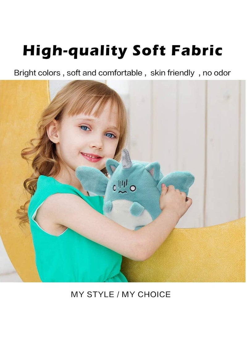 Reversible Plush 6 inches Plushies Unicorn Plush Cute Mood Plushie Stuffed for Adult Kids Girl Boy Gift White Blue