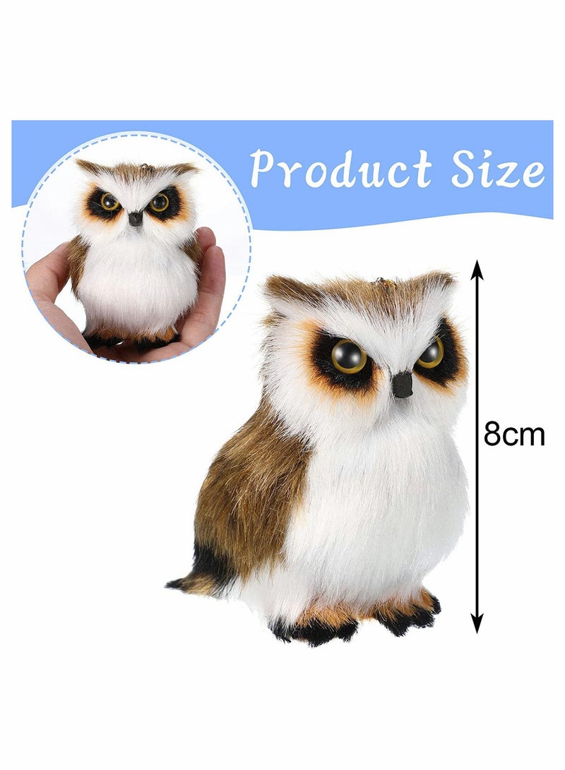 6 Pieces Mini Owl Plush Toy Plush Animal Christmas Hanging Ornaments for Christmas Tree Woodland Gray White Stuffed Animal Toy Soft Owl Doll Plush Hanging Pendant Ornament 3.2 Inch