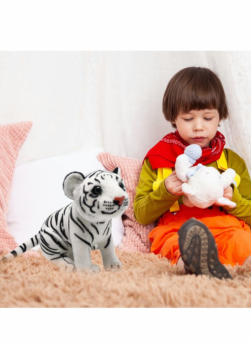 Tiger Stuffed Animals Tiger Plush Baby Tiger Stuffed Animals Wild Animal Plush Toy Cute Hug Pillow Lifelike Plushie Gift for Kids Boys Girls