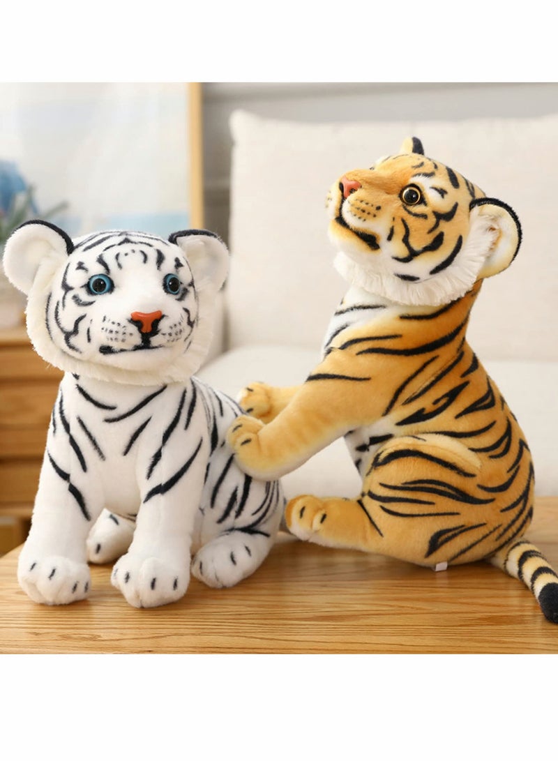 Tiger Stuffed Animals Tiger Plush Baby Tiger Stuffed Animals Wild Animal Plush Toy Cute Hug Pillow Lifelike Plushie Gift for Kids Boys Girls