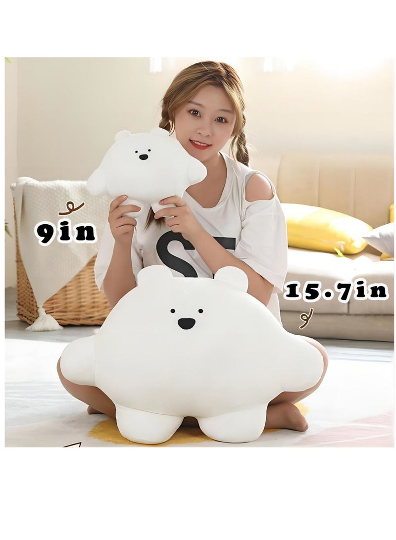 9 inch C ute Bear Plush Stuffed Animal Body Pillow Fat Cartoon Cylindrical Body Pillows for Kids, Super Soft Hugging Toy Gifts for Bedding, Kids Sleeping Nap Kawaii Pillow