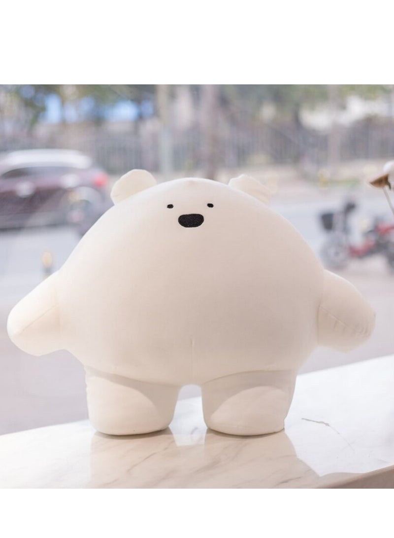 9 inch C ute Bear Plush Stuffed Animal Body Pillow Fat Cartoon Cylindrical Body Pillows for Kids, Super Soft Hugging Toy Gifts for Bedding, Kids Sleeping Nap Kawaii Pillow