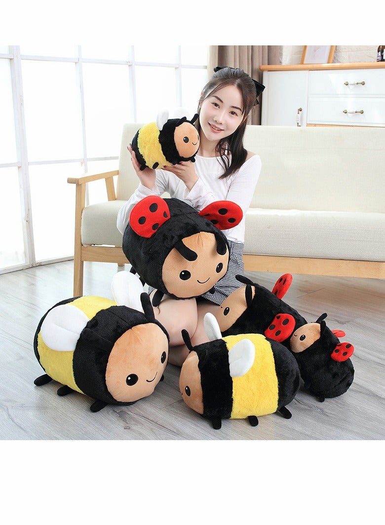 Bee Plush Toy Super Soft Bee Plush Doll Kawaii Honeybee Plush Pillow Cushion Animal Stuffed Plush Doll Halloween Birthday Gift for Kids Boys Girls 30cm