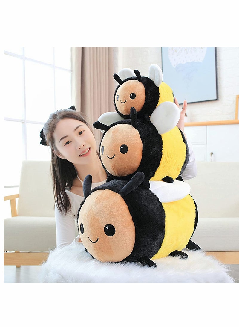 Bee Plush Toy Super Soft Bee Plush Doll Kawaii Honeybee Plush Pillow Cushion Animal Stuffed Plush Doll Halloween Birthday Gift for Kids Boys Girls 30cm