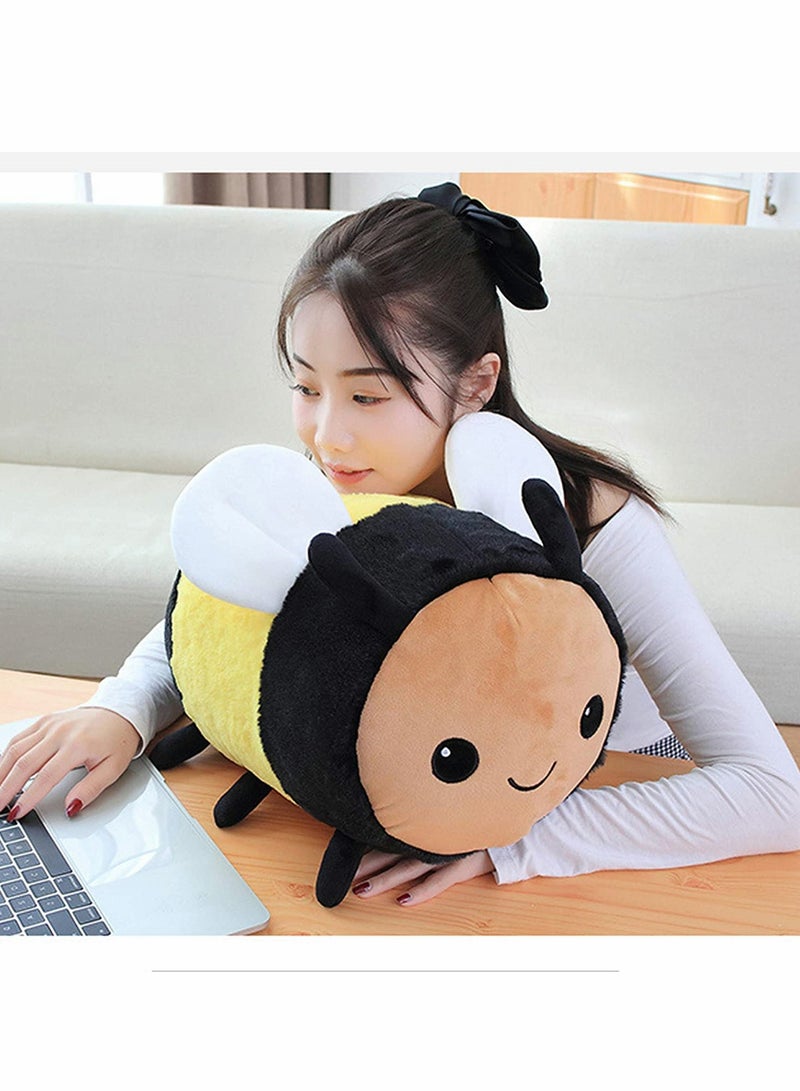 Bee Plush Toy Super Soft Bee Plush Doll Kawaii Honeybee Plush Pillow Cushion Animal Stuffed Plush Doll Halloween Birthday Gift for Kids Boys Girls 30cm