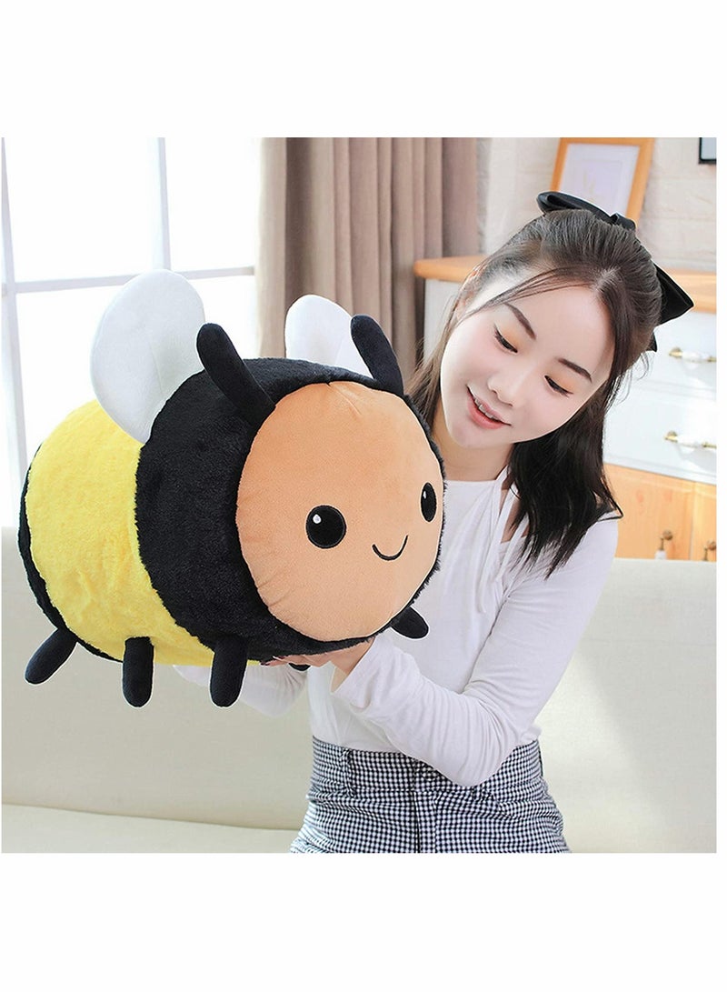 Bee Plush Toy Super Soft Bee Plush Doll Kawaii Honeybee Plush Pillow Cushion Animal Stuffed Plush Doll Halloween Birthday Gift for Kids Boys Girls 30cm