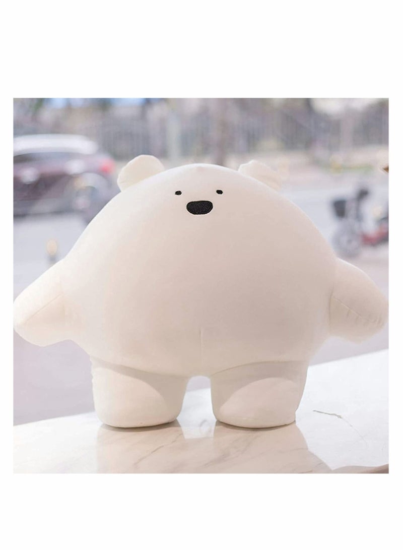 9'' Cute Bear Plush Stuffed Animal Body Pillow Fat Cartoon Cylindrical Body Pillows for Kids, Super Soft Hugging Toy Gifts for Bedding, Kids Sleeping Nap Kawaii Pillow