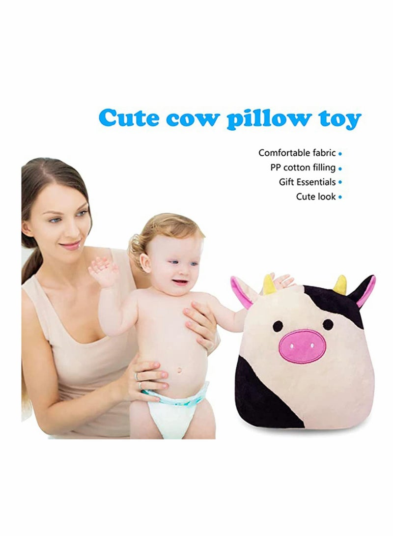 Pillow Black Cute Cow Plush Pillow, Cow Stuffed Animals, Pillows Cow Plushie Kawaii Cow Plush Stuffed Cow Pillow (20cm)