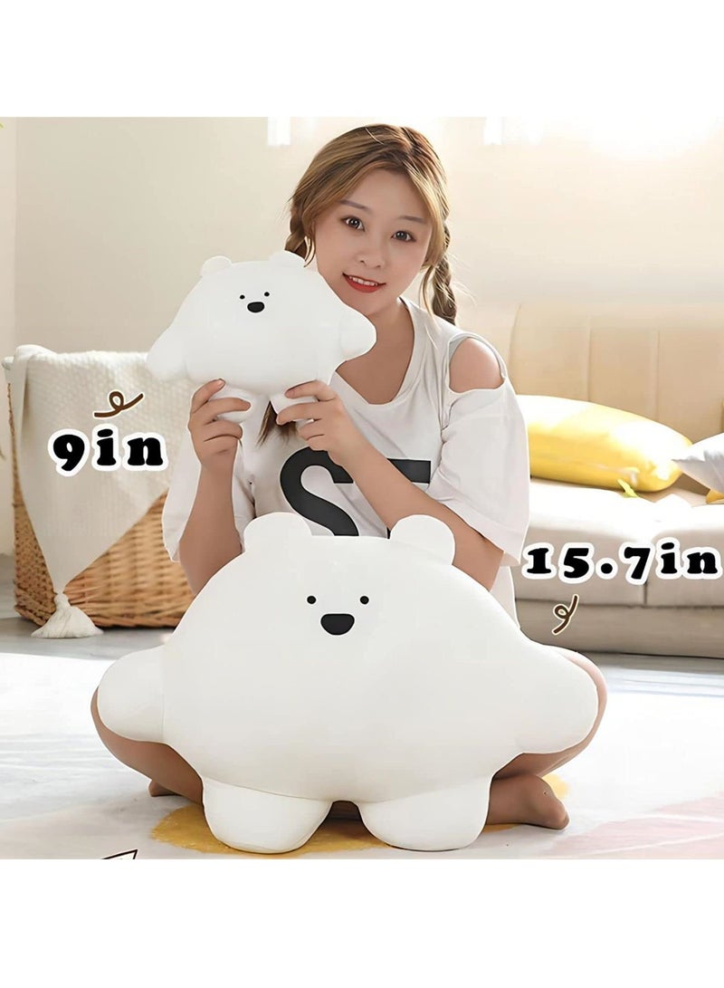 15.7 inch C ute Bear Plush Stuffed Animal Body Pillow Fat Cartoon Cylindrical Body Pillows for Kids, Super Soft Hugging Toy Gifts for Bedding, Kids Sleeping Nap Kawaii Pillow