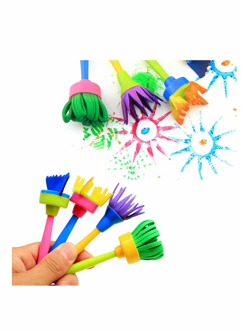 Kids Paint Brushes Sponge Kits, 29 pcs Painting Drawing Tools, Children Early DIY Learning Sets Arts and Crafts for toddlers