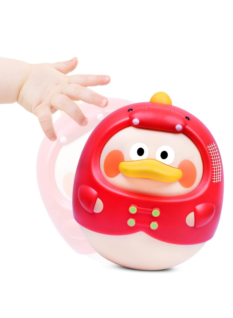 Roly Poly Baby Toys 6 to 12 Months,tummy Time Toys Musical Wobbler Toy,tumbler Early Education Toys,tinkling Sound Newborn Gift for 0 6 Months,12 18 Months Old Baby for Infant Boy Girl Gifts Red