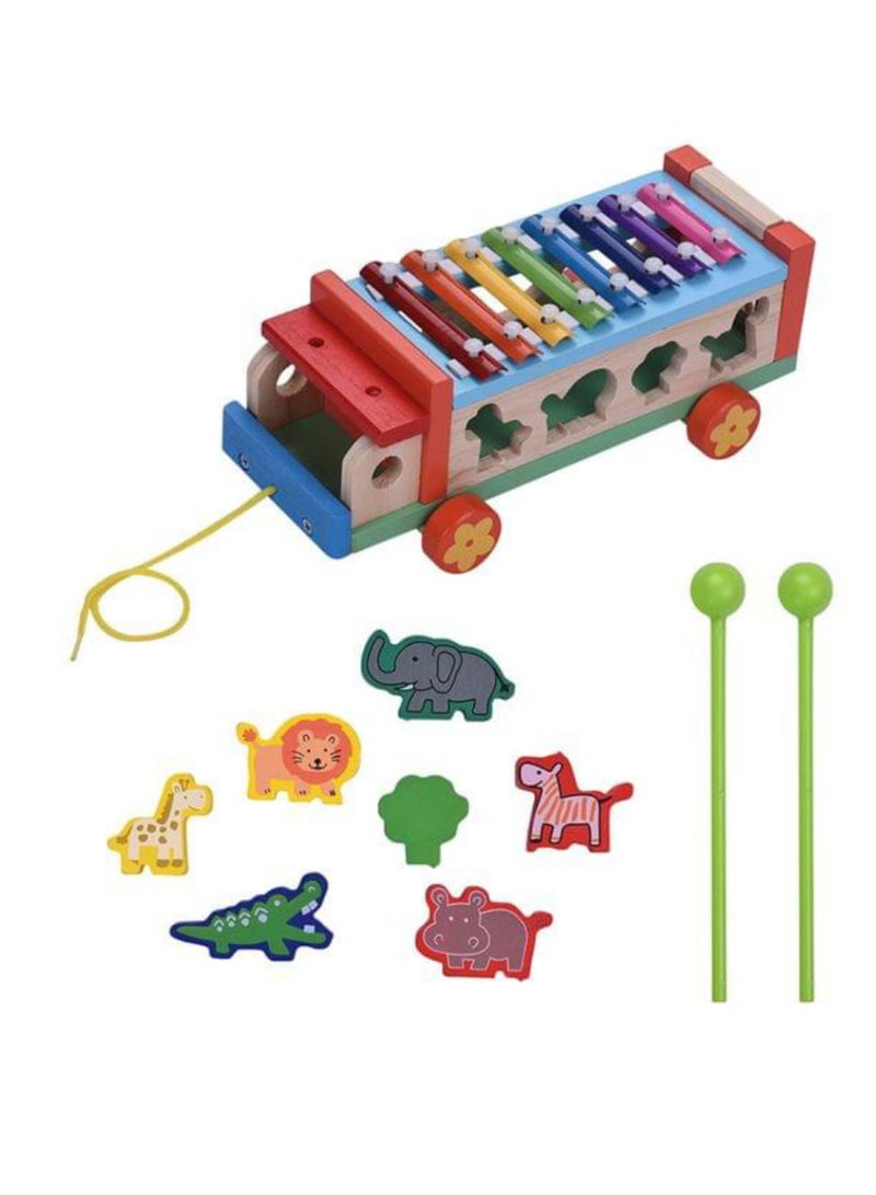 Wooden Xylophone Piano Car - 8 Tunes