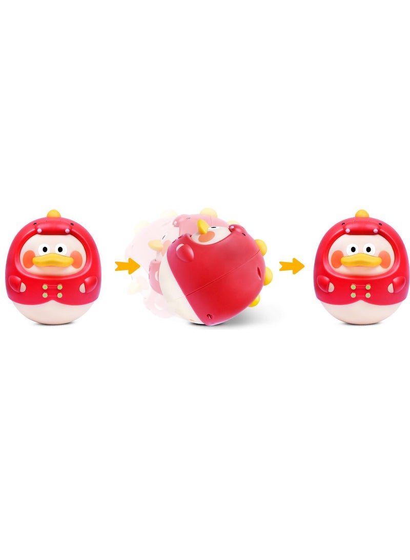 Roly Poly Baby Toys 6 to 12 Months,tummy Time Toys Musical Wobbler Toy,tumbler Early Education Toys,tinkling Sound Newborn Gift for 0 6 Months,12 18 Months Old Baby for Infant Boy Girl Gifts Red