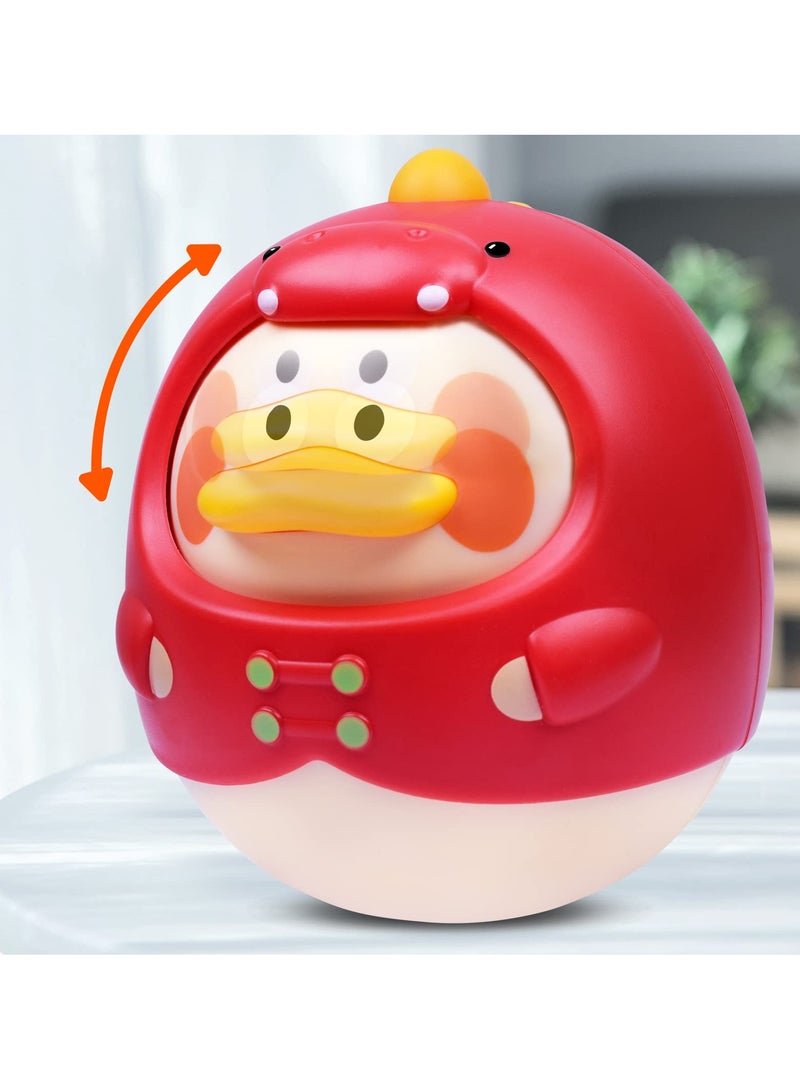 Roly Poly Baby Toys 6 to 12 Months,tummy Time Toys Musical Wobbler Toy,tumbler Early Education Toys,tinkling Sound Newborn Gift for 0 6 Months,12 18 Months Old Baby for Infant Boy Girl Gifts Red