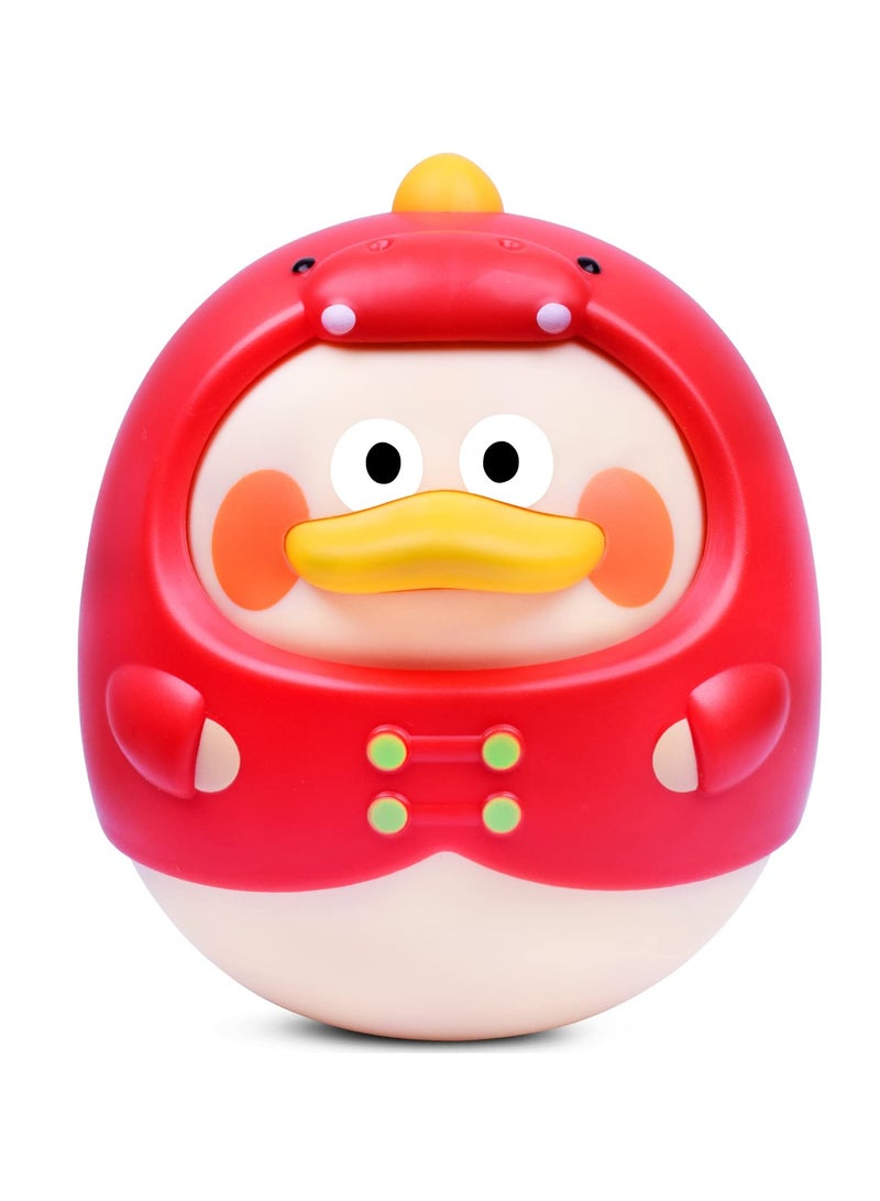 Roly Poly Baby Toys 6 to 12 Months,tummy Time Toys Musical Wobbler Toy,tumbler Early Education Toys,tinkling Sound Newborn Gift for 0 6 Months,12 18 Months Old Baby for Infant Boy Girl Gifts Red