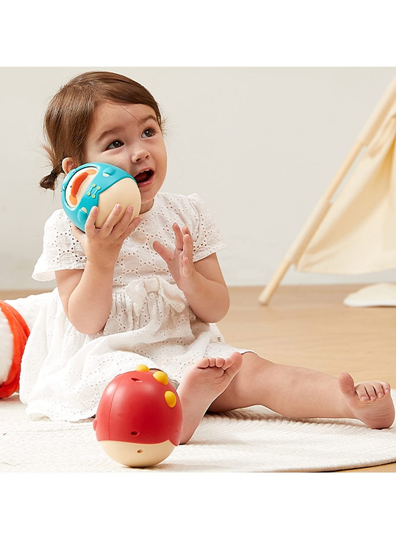 Roly Poly Baby Toys 6 to 12 Months,tummy Time Toys Musical Wobbler Toy,tumbler Early Education Toys,tinkling Sound Newborn Gift for 0 6 Months,12 18 Months Old Baby for Infant Boy Girl Gifts Red