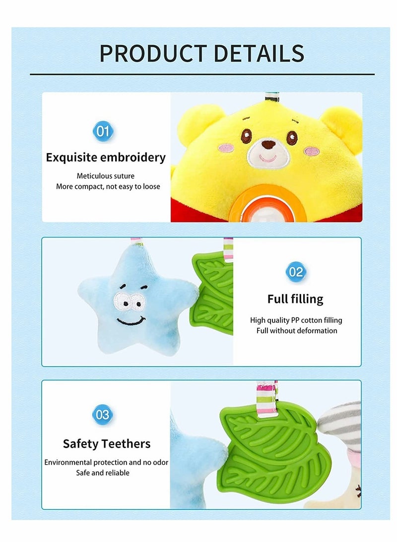 Baby Pram Toys Car Seat Toy Hanging Rattles Pushchair Sensory Toy for Boys Girls From 0, 3, 6, 9, 12 Months Newborn Babies Toddlers and Infants Gifts Newborn Birthday Gifts, Yellow Bear