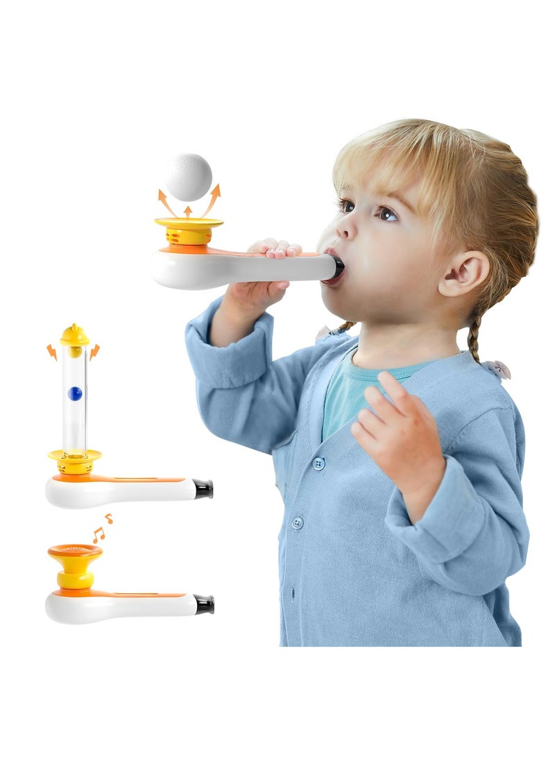 3-in-1 Montessori Toy for Toddler with Whistle, Ball Blowing, Floating Blow Pipe Balls – Sensory Baby Toy, Fine Motor Skills, Learning Educational Toy for Boys Girls Gifts