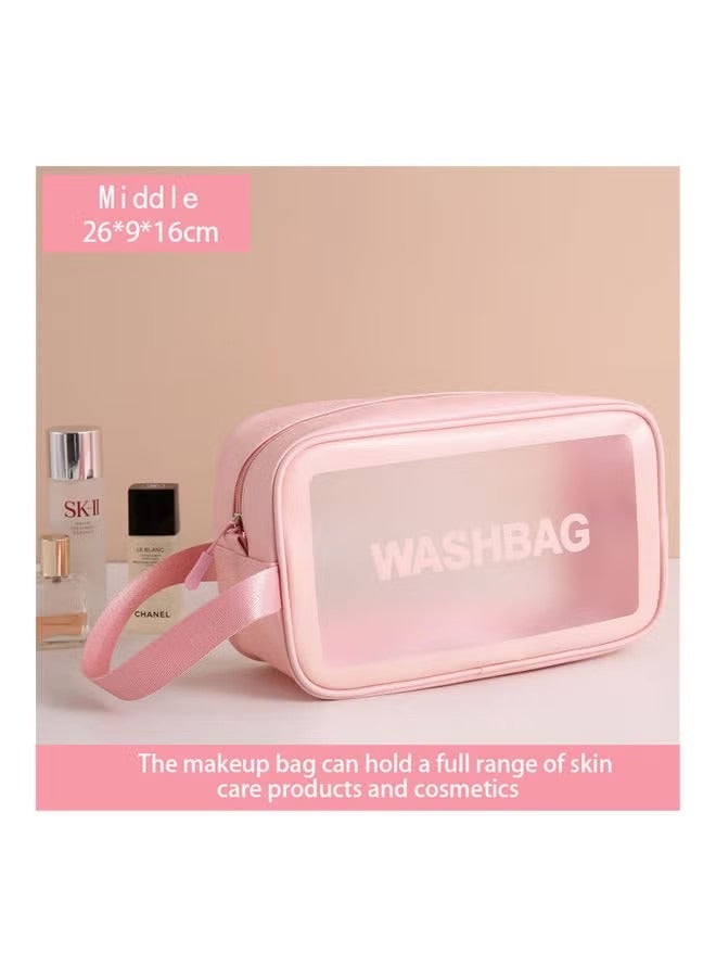 6-Piece  set Transparent Cosmetic Bag Pink