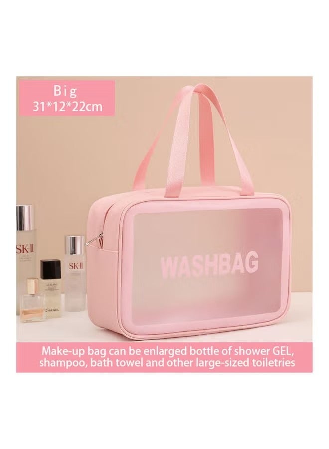 6-Piece  set Transparent Cosmetic Bag Pink