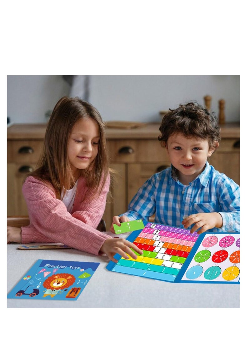 Magnetic Fraction Educational Puzzle, 2024 New Magnetic Fraction Educational Puzzle, Montessori Division Board Math Counting Board, Math Fractions Manipulatives Educational (#A1)