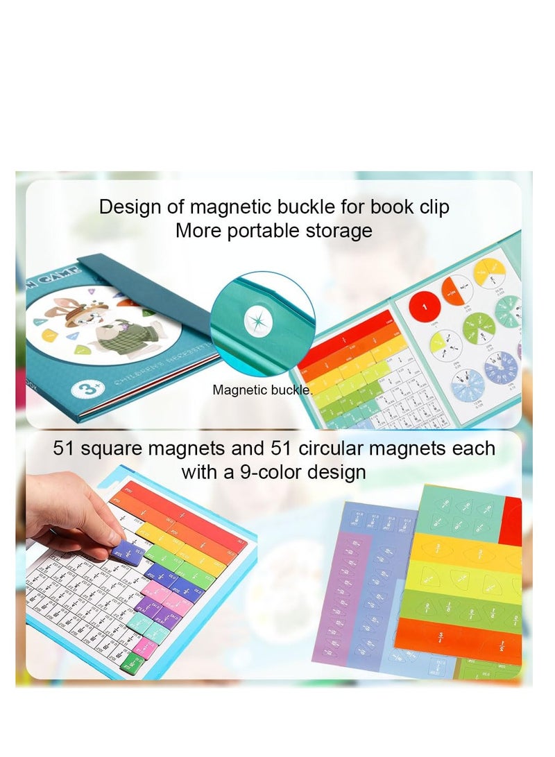 Magnetic Fraction Educational Puzzle, 2024 New Magnetic Fraction Educational Puzzle, Montessori Division Board Math Counting Board, Math Fractions Manipulatives Educational (#A1)