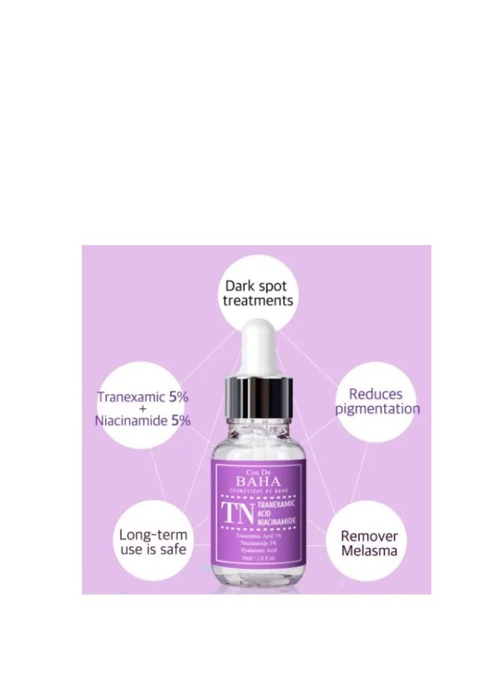 Cos De Baha Tranexamic Acid 5% Serum with Niacinamide 5% ,30 ml - Helps to Reduce the Look of Hyper-Pigmentation, Discoloration, Dark Spots, Remover Melasma