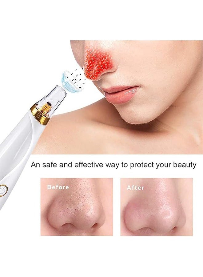 Blackhead Remover with 3 Probes, 3 Suction Power Electric Small Bubble Pore Cleanser, Facial Pore Cleaner Machine, Smooth Skin, Absorb Grease, Female Beauty, Electric Acne Extractor Tool for Adult