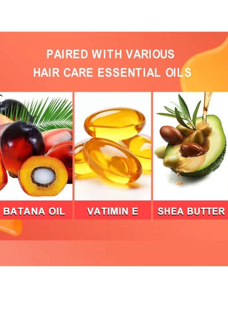 Strawberry Mint Hair Strengthening Oil Pure and Natural Healthy PH Scalp Balance Strengthens Hair Follicles and Hair Growth with Batana Oil Moisturizing Hydrating Nourish Hair Oil 40ml