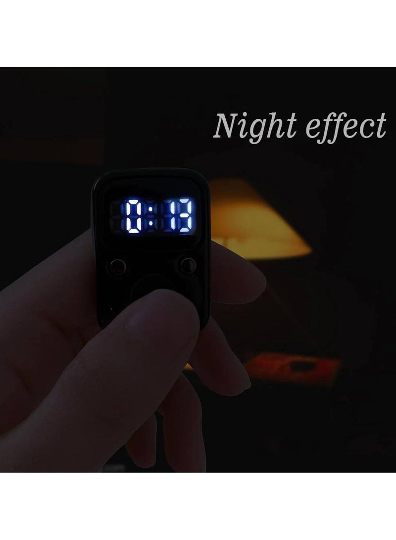 Electric Finger Tally Counter with LED Display: Glow-in-the-Dark Digital Tasbih Zikr Ring, Accurate Counting Device with Replaceable Battery