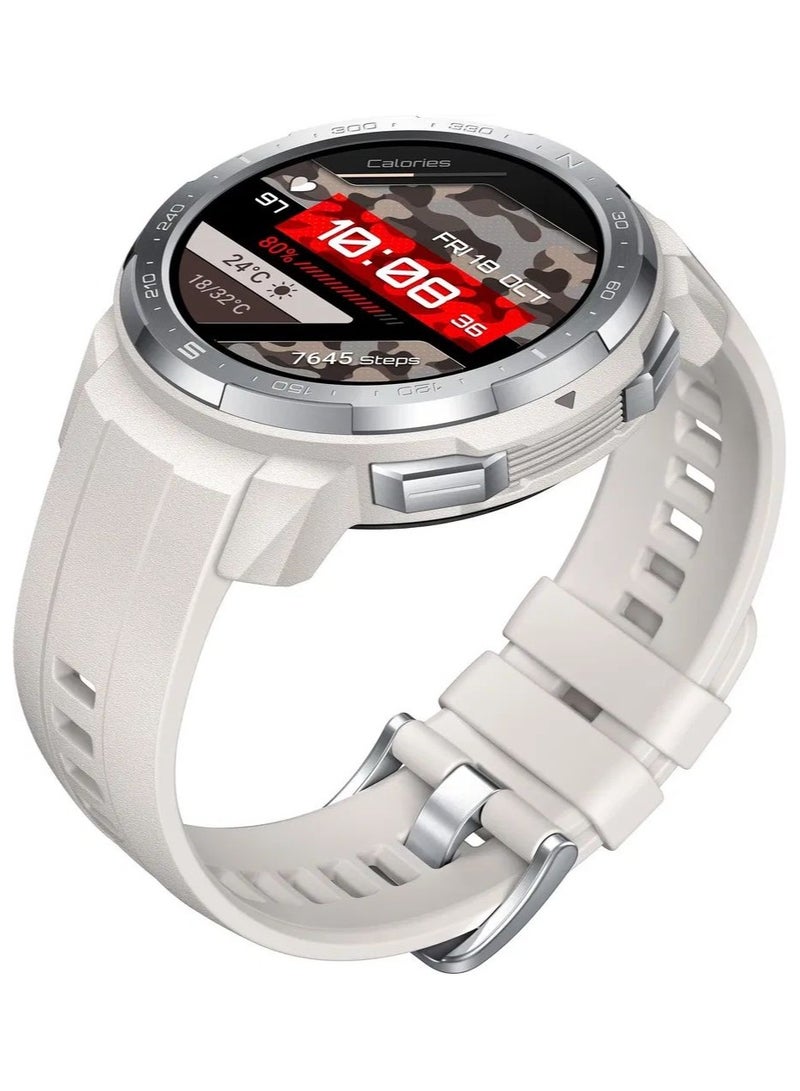 Watch Gs Pro 25 Days Battery Gps Outdoor Navigation With Route Back Weather Alerts Multiskiing Modes 247 Heart Rate Monitoring 500 Songs Storage Marl White