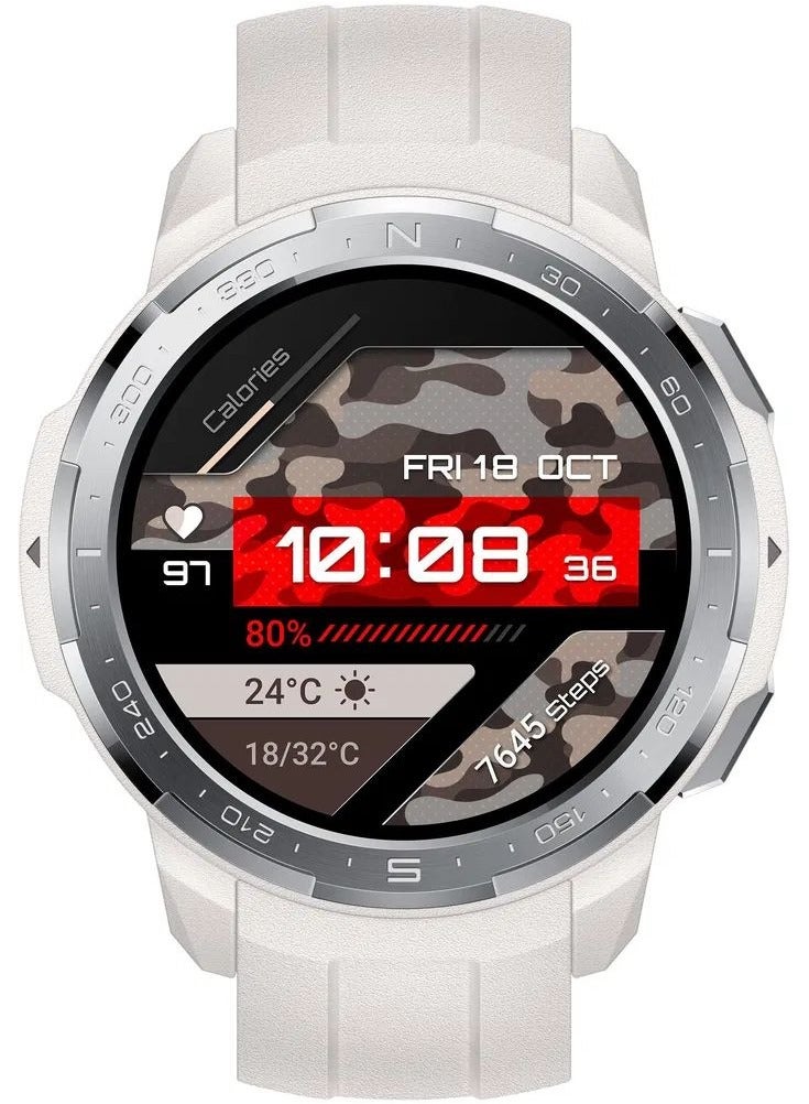Watch Gs Pro 25 Days Battery Gps Outdoor Navigation With Route Back Weather Alerts Multiskiing Modes 247 Heart Rate Monitoring 500 Songs Storage Marl White