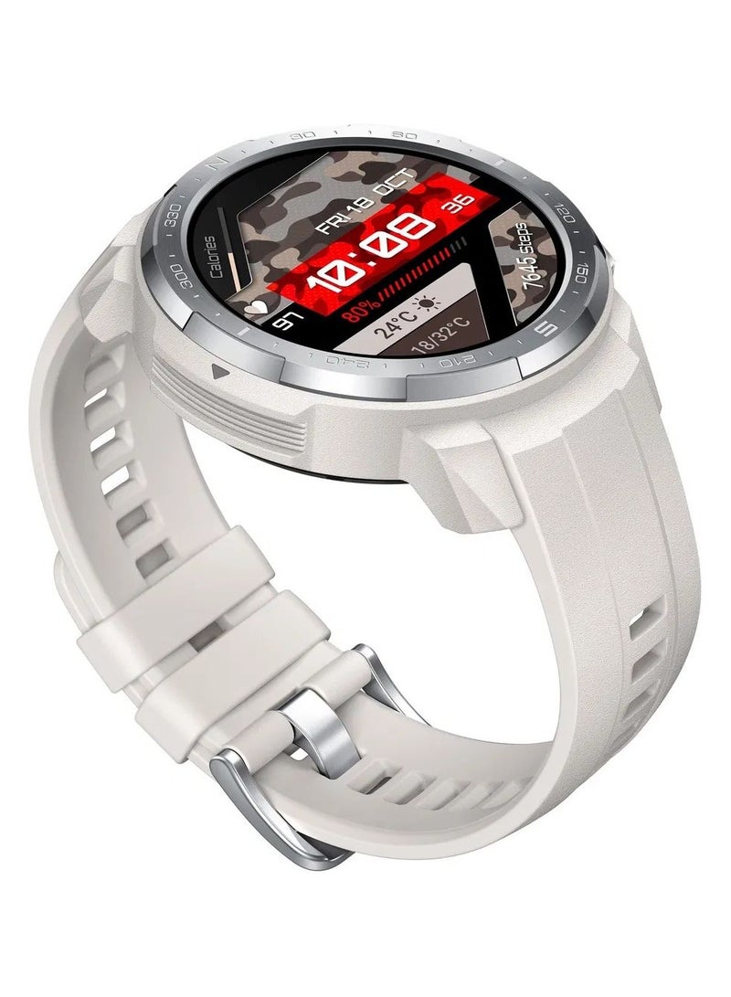 Watch Gs Pro 25 Days Battery Gps Outdoor Navigation With Route Back Weather Alerts Multiskiing Modes 247 Heart Rate Monitoring 500 Songs Storage Marl White