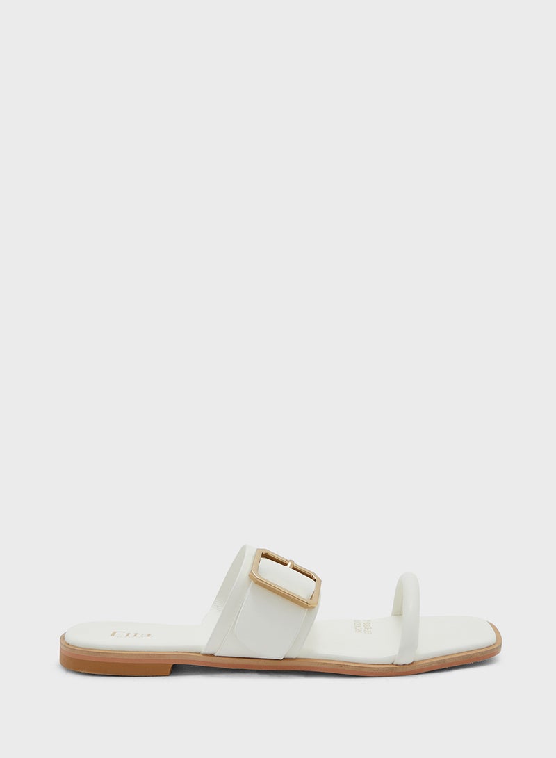 Chunky Buckle Double Strap Sandal